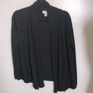 Merino Wool Cashmere Acrylic Blend Black Cardigan LOFT